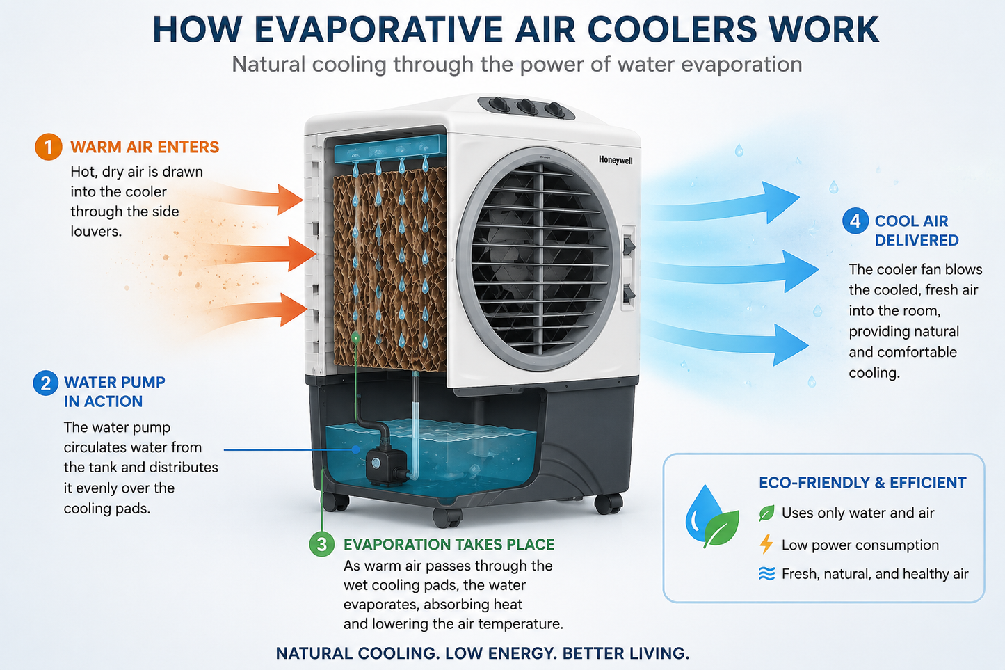 Honeywell CO60PM 60L Floor Standing Evaporative Air Cooler