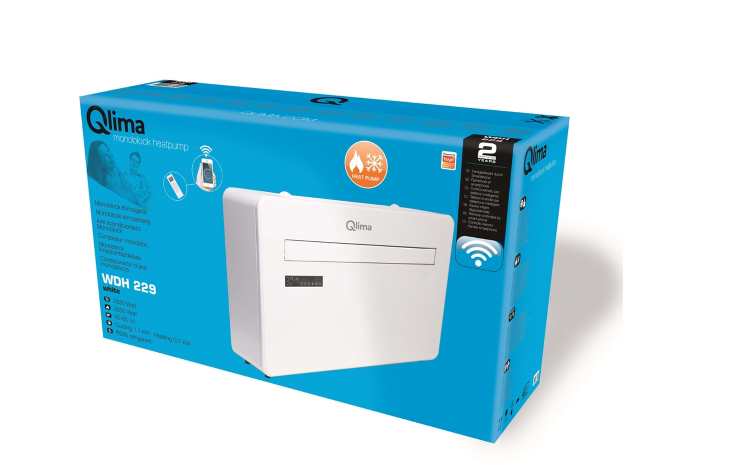 Qlima Monoblock Airco Heatpump Cooling And Heating WDH 229 - White